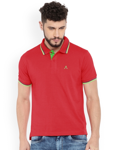 

ACTIMAXX Men Red Solid Slim Fit Polo Collar T-shirt
