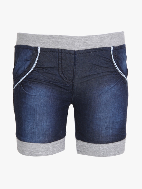 

Gini and Jony Girls Blue Solid Slim Fit Denim Capri