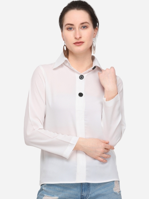

Smarty Pants Women White Solid Shirt Style Top