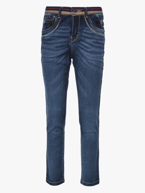 

Gini and Jony Boys Navy Blue Slim Fit Mid-Rise Clean Look Stretchable Jeans