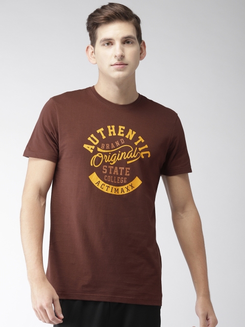 

ACTIMAXX Men Brown Printed Round Neck T-shirt