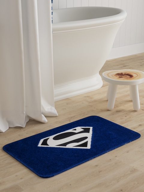 

Saral Home Kids Blue Superman Print Microfibre Tufted Bath Rug