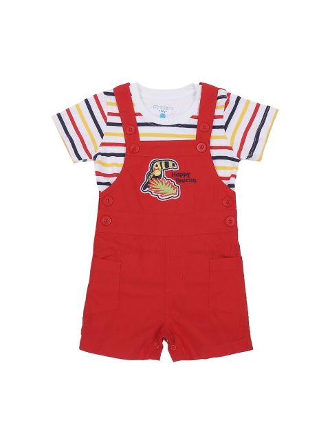 

Pantaloons Baby Boys Red Striped T-shirt with Shorts