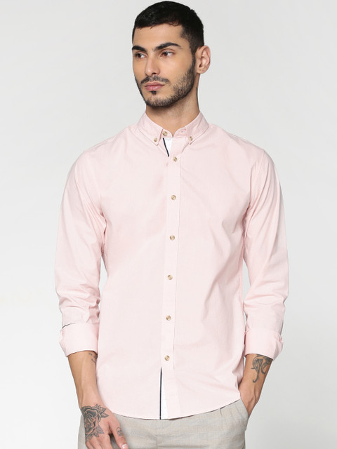 

ONLY & SONS Men Pink Regular Fit Solid Casual Shirt