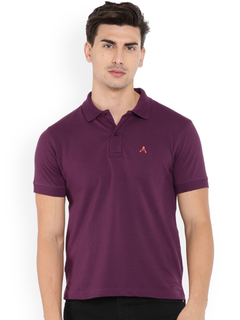 

ACTIMAXX Men Purple Solid Polo Collar T-shirt