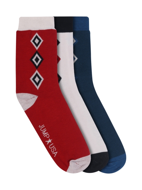 

JUMP USA Men Pack of 3 Patterned Calf-Length Socks, Multi