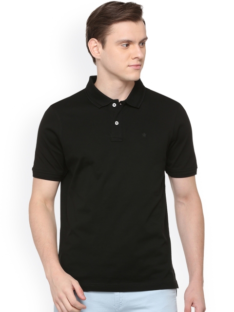 

Louis Philippe Men Black Solid Polo Collar T-shirt