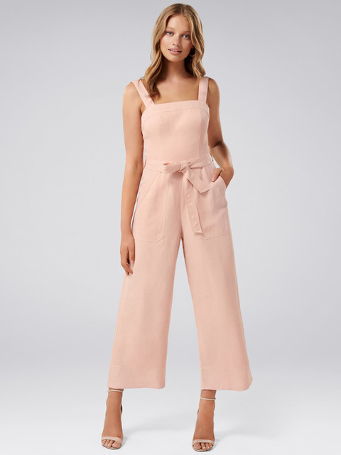

Forever New Pink Solid Culotte Jumpsuit