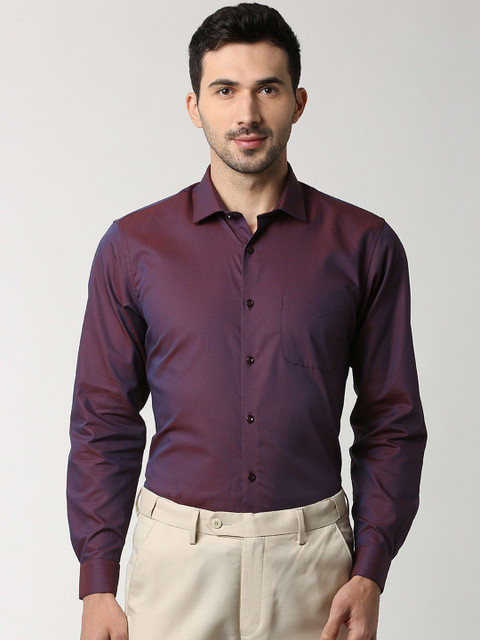 

Peter England Elite Men Purple Regular Fit Self Design Formal Shirt