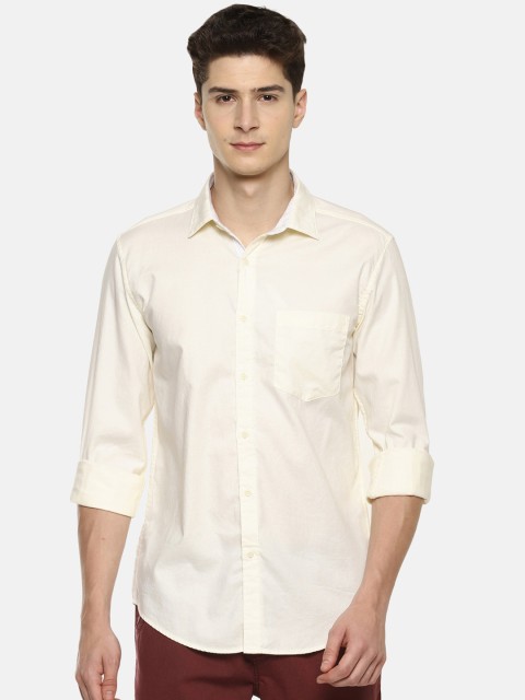 

IVOC Men Cream-Coloured Smart Slim Fit Solid Casual Shirt