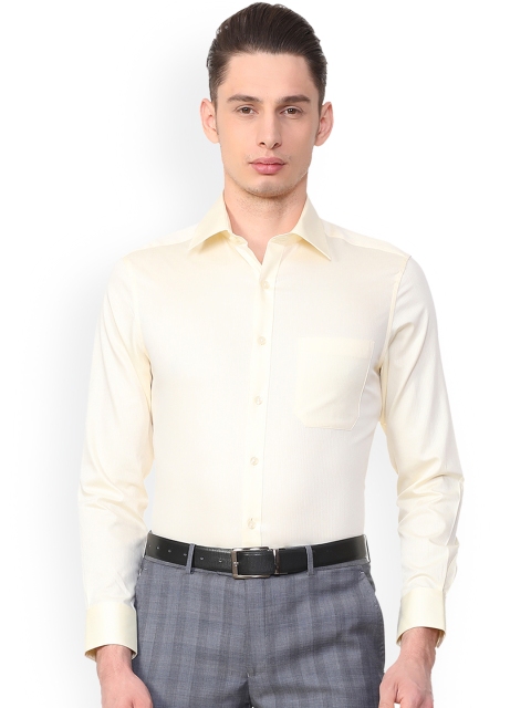 

Louis Philippe Men Yellow Regular Fit Self Design Formal Shirt