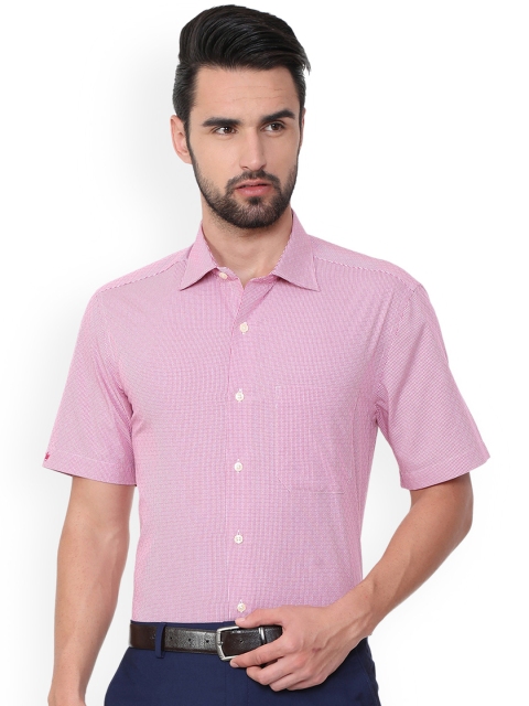 

Louis Philippe Men Pink Regular Fit Checked Formal Shirt