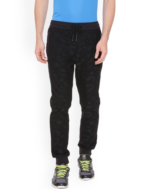 

Basics Men Black Camouflage Print Slim-Fit Joggers