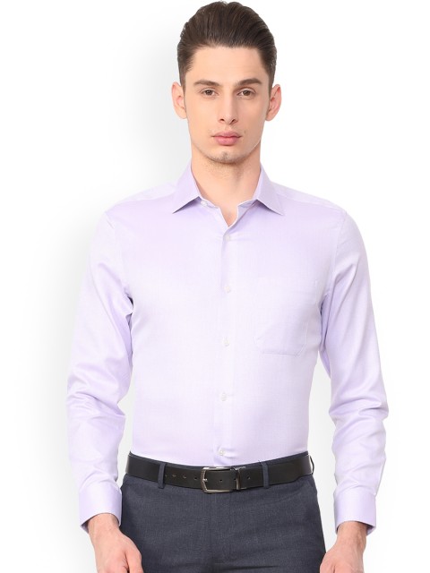 

Louis Philippe Men Lavender Regular Fit Self Design Formal Shirt