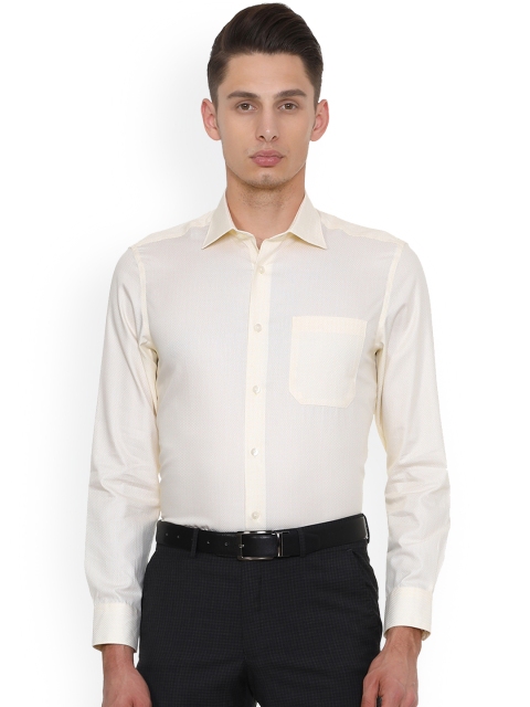 

Louis Philippe Men Yellow Regular Fit Checked Formal Shirt