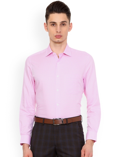 

Louis Philippe Men Pink Regular Fit Checked Formal Shirt