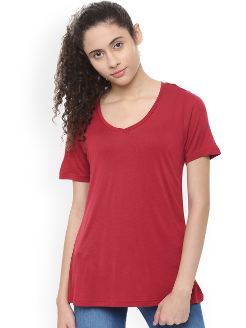 

Van Heusen Woman Maroon Solid Top