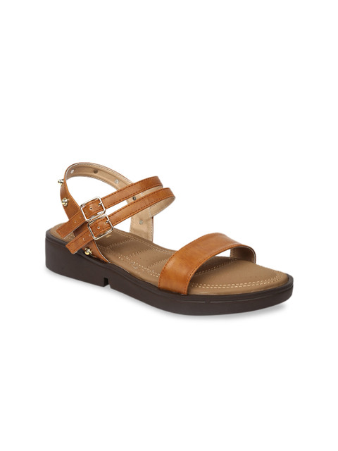 

VALIOSAA Women Tan Brown Solid Sandals