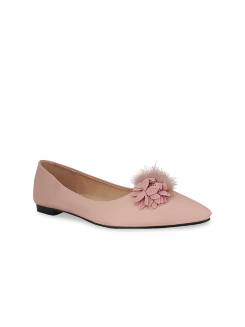 

MSC Women Pink Solid Synthetic Patent Ballerinas