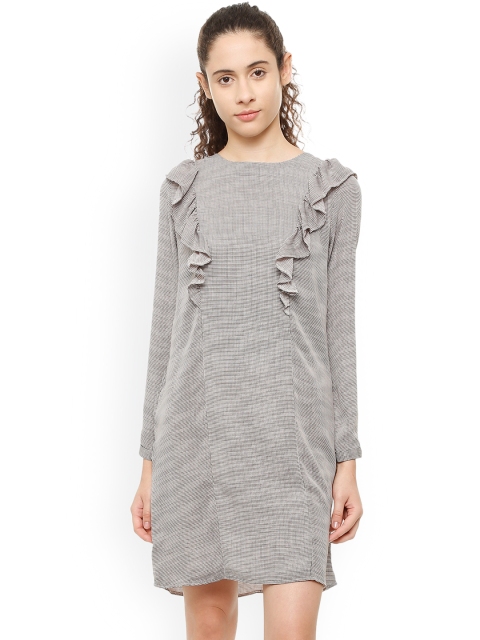 

Van Heusen Woman Grey Checked Sheath Dress