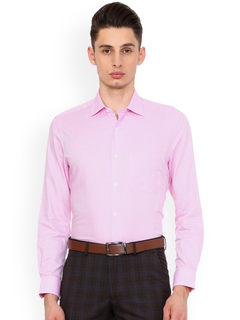 

Louis Philippe Men Pink Regular Fit Checked Formal Shirt