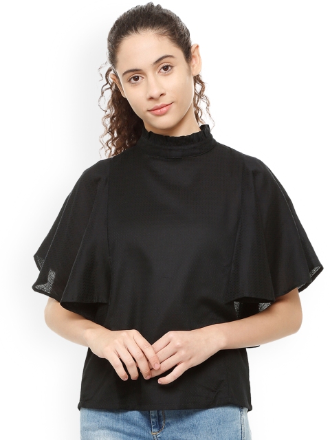 

Van Heusen Woman Black Regular Fit Solid Casual Shirt