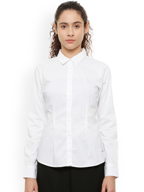 

Van Heusen Woman White Regular Fit Printed Casual Shirt
