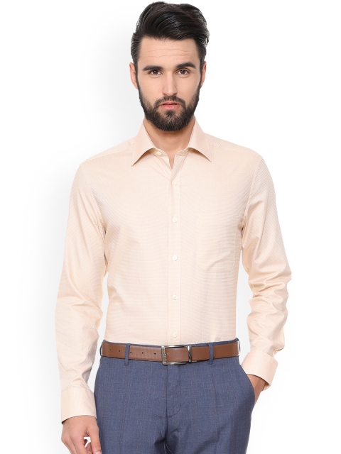 

Louis Philippe Men Beige Regular Fit Checked Formal Shirt