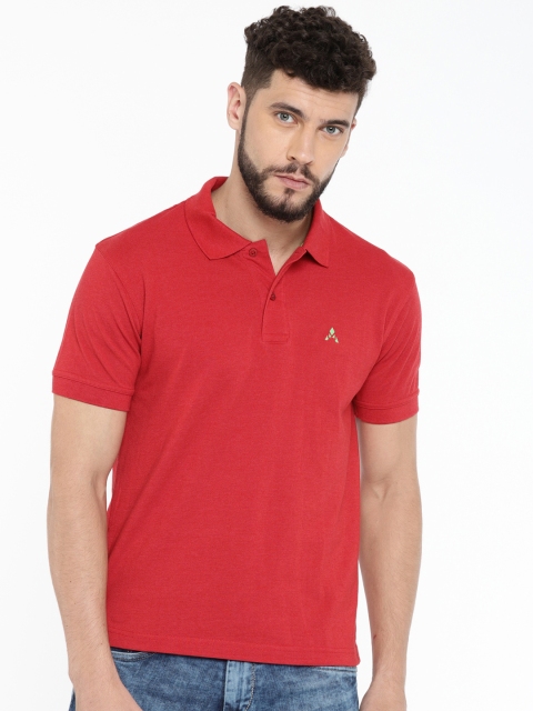 

ACTIMAXX Men Red Solid Polo Collar T-shirt