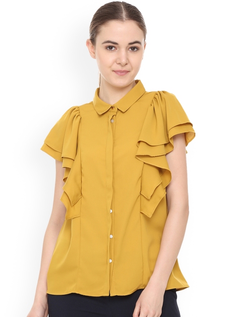 

Van Heusen Woman Yellow Regular Fit Solid Casual Shirt