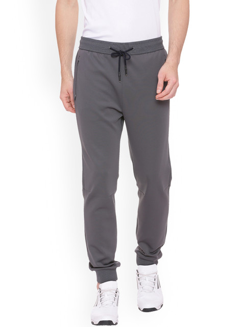 

Basics Men Grey Solid Slim-Fit Joggers