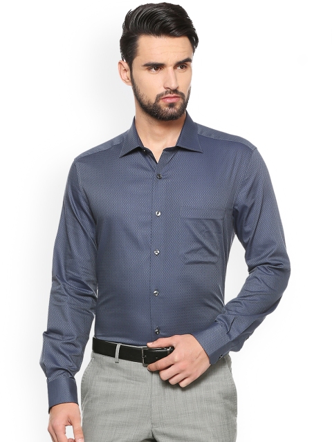 

Louis Philippe Men Blue Regular Fit Printed Formal Shirt