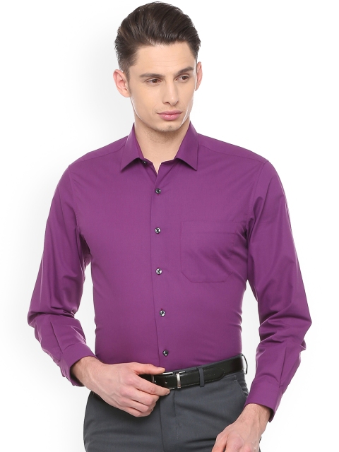 

Louis Philippe Men Purple Slim Fit Self Design Formal Shirt