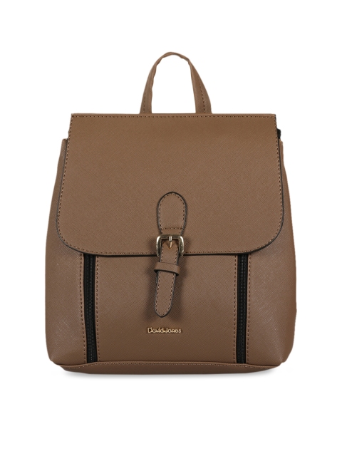 

David Jones Women Brown Solid Backpack