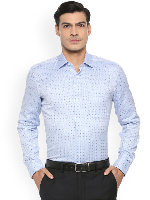 

Louis Philippe Men Blue Regular Fit Printed Formal Shirt