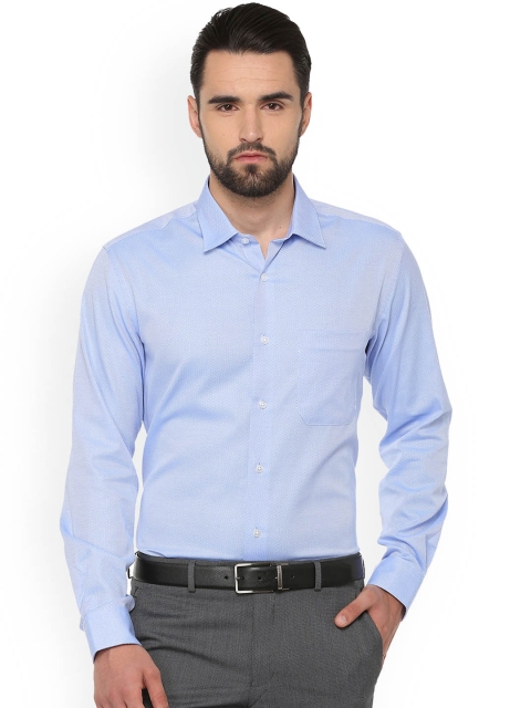 

Louis Philippe Men Blue Slim Fit Self Design Formal Shirt