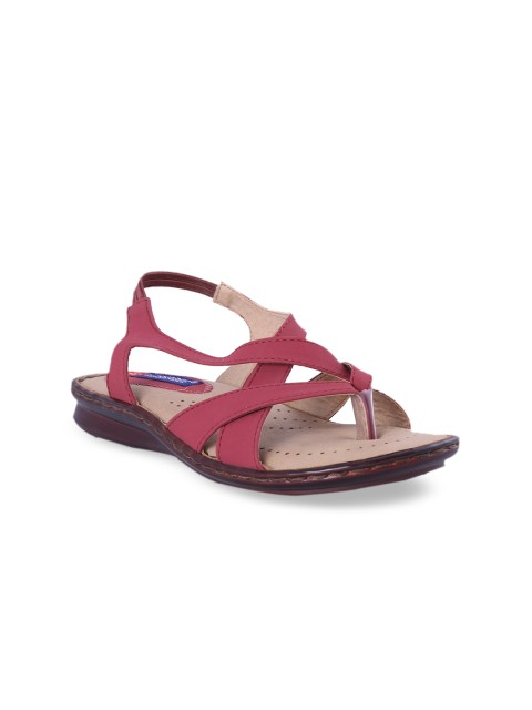 

MSC Women Red Solid Open Toe Flats