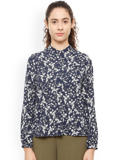 

Van Heusen Woman Blue Printed Shirt Style Top