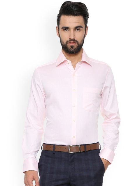 

Louis Philippe Men Pink Regular Fit Striped Formal Shirt