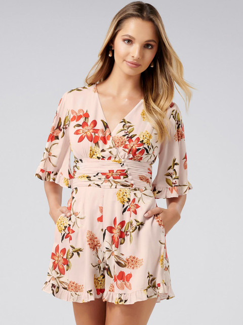 

Forever New Pink & Red Printed Playsuit