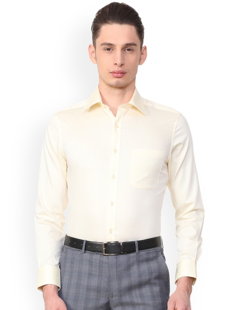 

Louis Philippe Men Yellow Regular Fit Self Design Formal Shirt