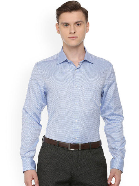 

Louis Philippe Men Blue Regular Fit Printed Formal Shirt