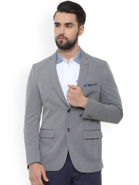 

Solly Sport Men Grey Solid Slim-Fit Single-Breasted Blazer