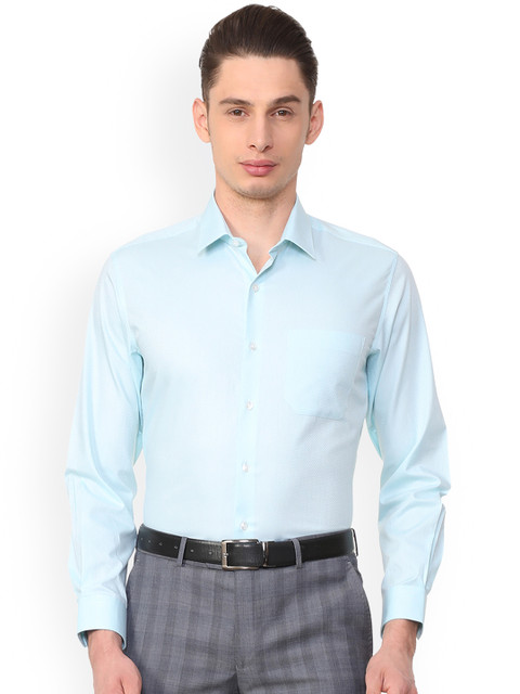 

Louis Philippe Men Blue Slim Fit Self Design Formal Shirt