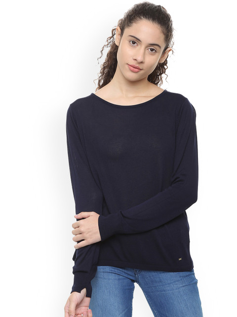 

Van Heusen Woman Navy Blue Solid Top