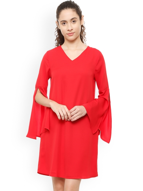 

Van Heusen Woman Red Solid A-Line Dress