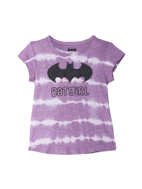 

Kids Ville Girls Red Batgirl Printed Round Neck Half Sleeve T-shirt, Purple