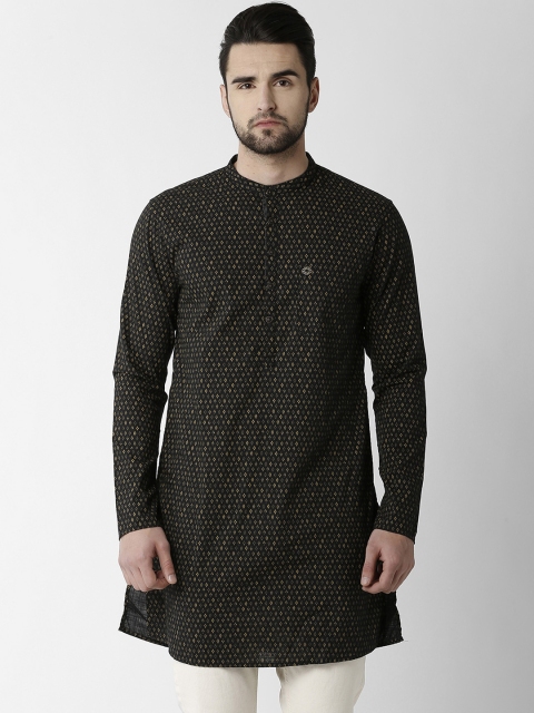 

Peter England Men Black Printed A-Line Kurta