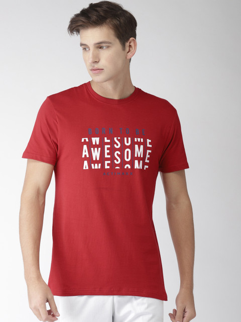 

ACTIMAXX Men Red Printed Round Neck T-shirt