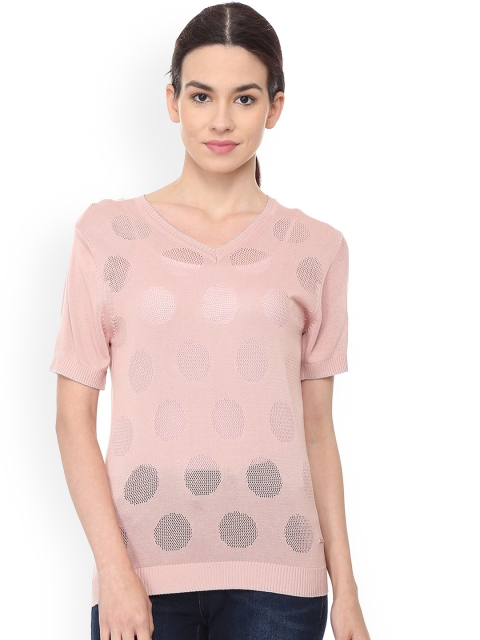 

Van Heusen Woman Pink Self Design Top